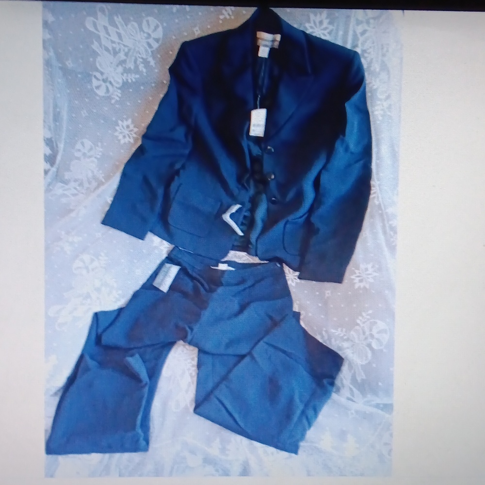Petite Sophisticate sz 0 blazer suit navy w tags